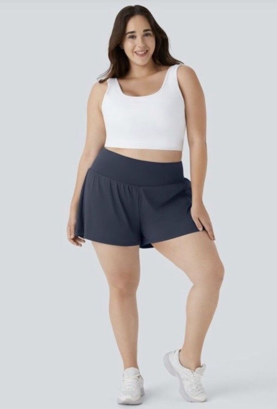 Halara Super High Waisted Pocket & Pocket 2-in-1 Yoga Plus Size Shorts 4'' XL